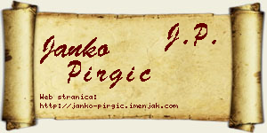 Janko Pirgić vizit kartica
